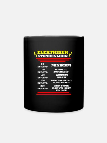 Elektriker - Tasse einfarbig - Schwarz