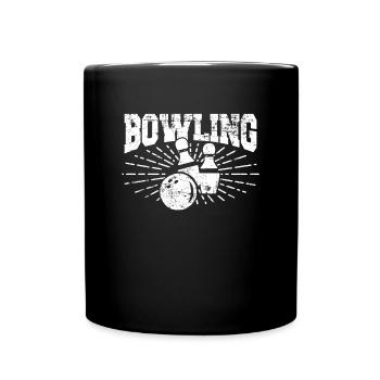 Bowling Bowlingkugel Kegel Bowlingsport - Tasse einfarbig - Schwarz - Vorne