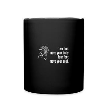 Body soul cheval cavalier équitation esprit de loisirs - Mug uni - noir - Devant