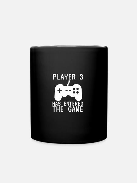Neugeborenes Player Drei Kinder Gamer Game Geburt - Tasse einfarbig - Schwarz