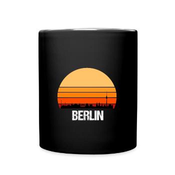 Skyline Berlin Vintage Retro Cool City Dickes B - Full Colour Mug - black - Front