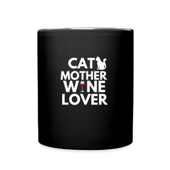 Cat Mother Lover Vin Cat Lover - Mug uni - noir - Devant