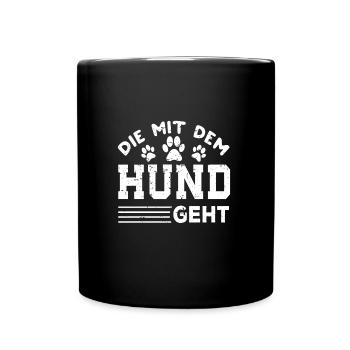 Hunde Gassi Gehen Hundebesitzerin Hundehalterin - Tasse einfarbig - Schwarz - Vorne