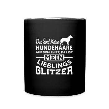 Glitter dog hair dog dog owner saying - Full Colour Mug - black - Front