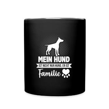 Hundehalter Vierbeiner Hunde Sprüche Familie - Tasse einfarbig - Schwarz - Vorne