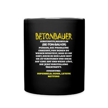 Betonbauer - Tasse einfarbig - Schwarz - Vorne