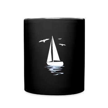 Sailing sailboat yacht captain funny gift - Full Colour Mug - black - Front