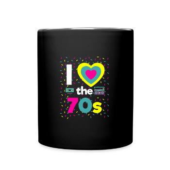 I Love the 70s retro theme party seventies 70s - Full Colour Mug - black - Front