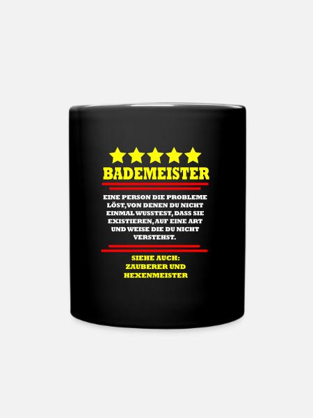 Bademeister - Tasse einfarbig - Schwarz