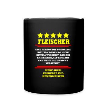 Fleischer - Tasse einfarbig - Schwarz - Vorne