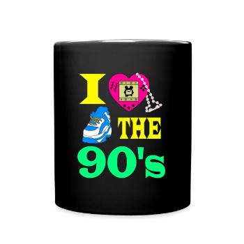 I love the 90's 90er Jahre Geschenk Geburtstag - Mug uni - noir - Devant