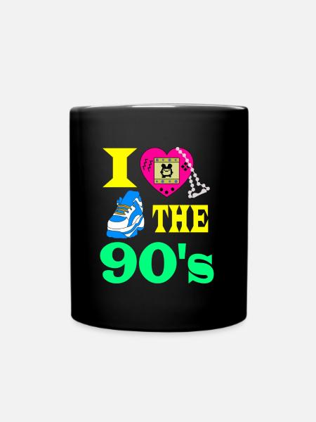 I love the 90's 90er Jahre Geschenk Geburtstag - Full Colour Mug - black