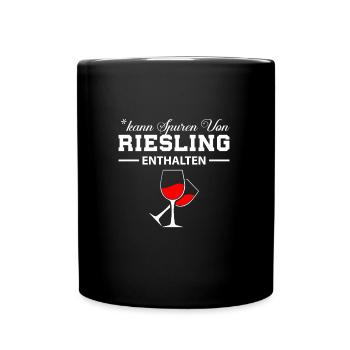 Kann Spuren von Riesling enthalten Wein Spruch - Full Colour Mug - black - Front