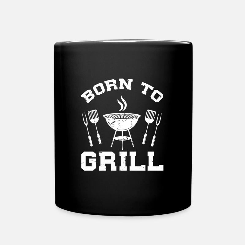 Born to Grill Barbecues Barbeque Barbeque Saying - Full Colour Mug - black