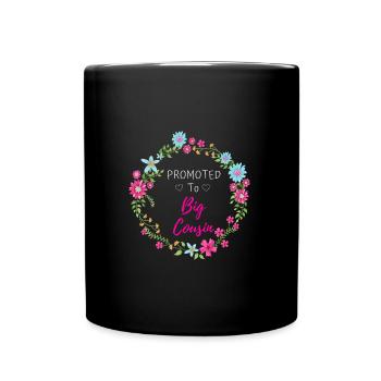 Großer Cousin Cousine Cousinchen Familie Verwandt - Tasse einfarbig - Schwarz - Vorne