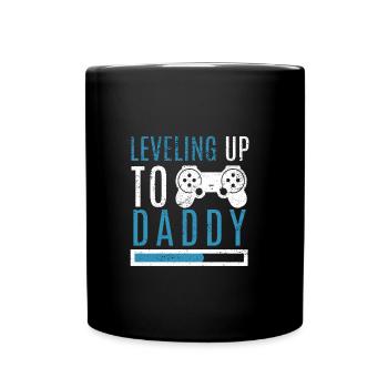 Daddy Level Up Expector-to-be Parents Kids Gamer - Full Colour Mug - black - Front