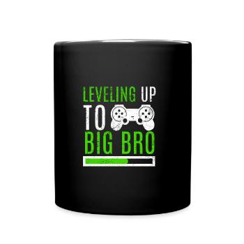 Großer Bruder Level Up Brüder Familie Neugeborenes - Tasse einfarbig - Schwarz - Vorne