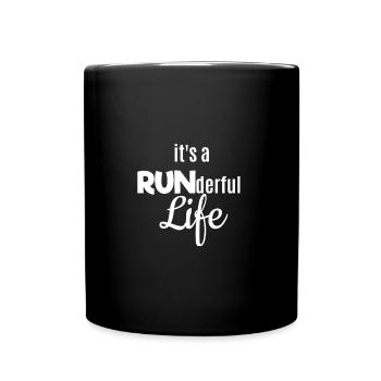 Runderful Life Run Running Runners Run Marathon - Full Colour Mug - black - Front