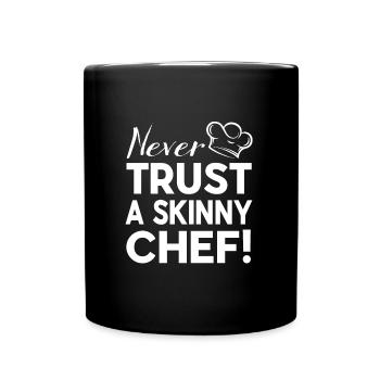Skinny Chef Grillman Grilling Cooking Chef - Full Colour Mug - black - Front