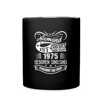 1975 Geboren - Tasse einfarbig - Schwarz - Vorne