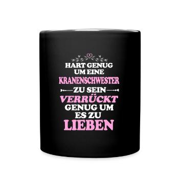 Krankenschwester - Tasse einfarbig - Schwarz - Vorne