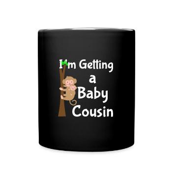 Je vais avoir un bébé singe cousin nouveau-né - Mug uni - noir - Devant