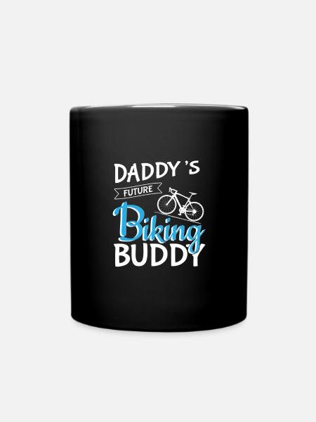 Papas Fahrrad Buddy Sport Werdender Vater Spruch - Tasse einfarbig - Schwarz