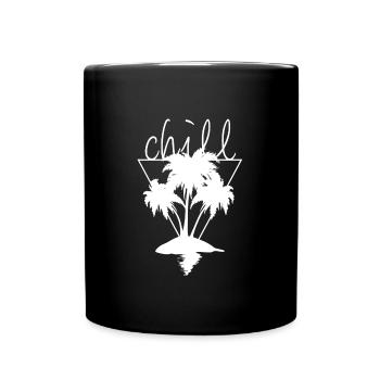 Palmen Chill Sommer Sonne - Tasse einfarbig - Schwarz - Vorne