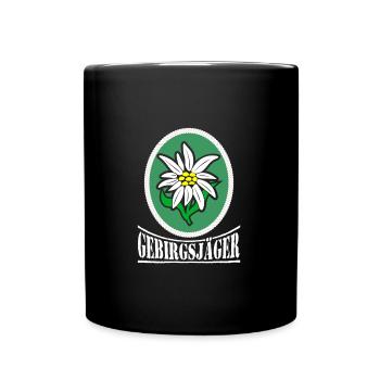 Gebirgsjäger Distel Wappen - Tasse einfarbig - Schwarz - Vorne