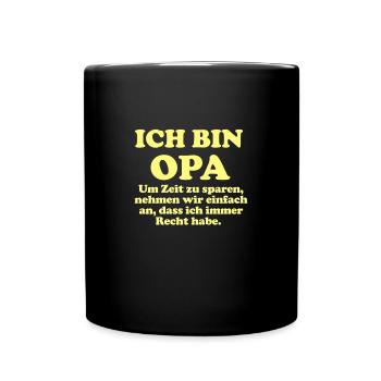 Lustiges Opa Spruch T-Shirt Motiv gelb - Tasse einfarbig - Schwarz - Vorne