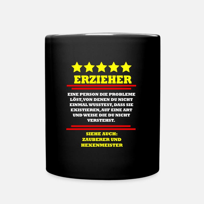 Lustiges Erzieher Spruch Motiv - Tasse einfarbig - Schwarz