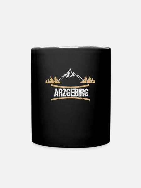 Lustiges Erzgebirge Design - Tasse einfarbig - Schwarz