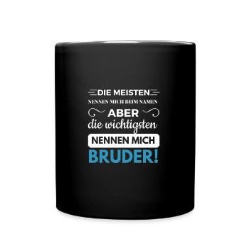 Brother heart brother family saying siblings Brudi - Full Colour Mug - black - Front