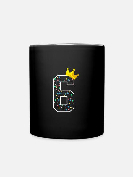 Sechs 6. Geburtstag Kindergeburtstag Kind Geschenk - Tasse einfarbig - Schwarz