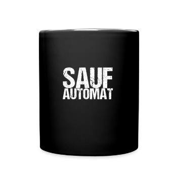 Saufautomat Spruch Säufer Saufen Mallorca Spruch - Tasse einfarbig - Schwarz - Vorne