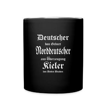 Norddeutscher Kieler - Tasse einfarbig - Schwarz - Vorne