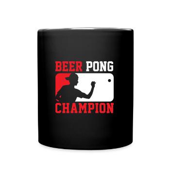 Beer Pong Champion Bierpong Saufen Trinkspiel - Tasse einfarbig - Schwarz - Vorne