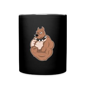 Body Building Dog Gym Bull - Full Colour Mug - black - Front