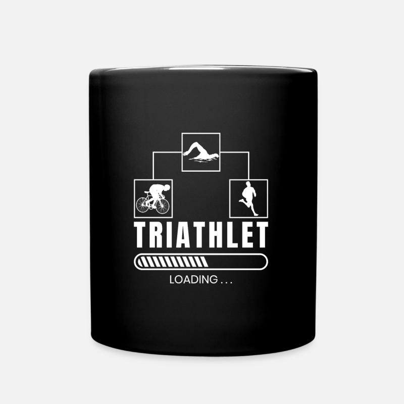 Triathlet Triathlon Schwimmen Radfahren Laufen - Tasse einfarbig - Schwarz