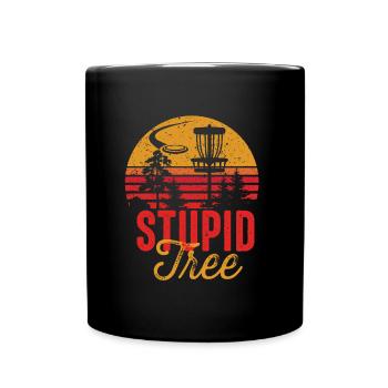 Stupid Tree Frisbee Disc Golf Design - Full Colour Mug - black - Front