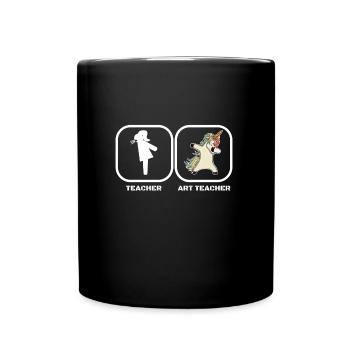 Professeur d'art professeur d'art licorne - Mug uni - noir - Devant