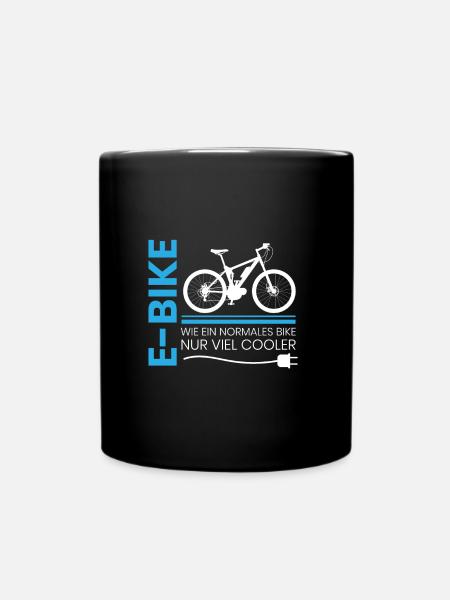 E-Bike Fahrer Spruch cooler als ein normales BIke - Tasse einfarbig - Schwarz