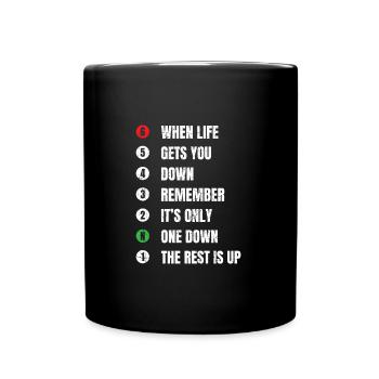 Motorradfahrer Spruch Biker Motorrad Schaltung - Tasse einfarbig - Schwarz - Vorne