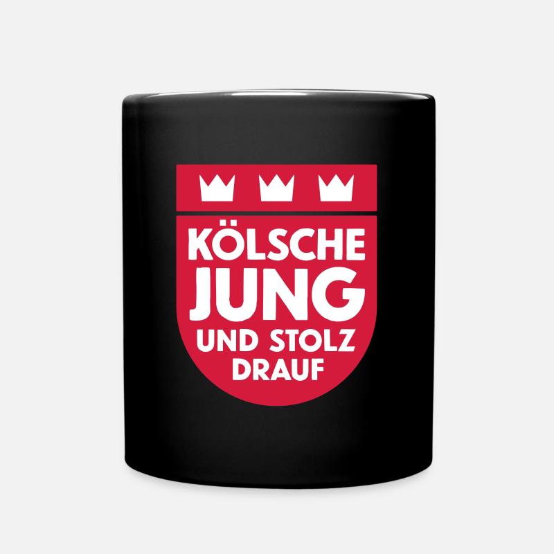 KÖLSCHE JUNG UND STOLZ DRAUF | Stolzer Kölner - Tasse einfarbig - Schwarz