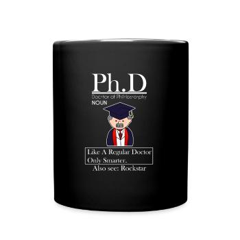 PhD Philosophy Doctor Rock Star Degree - Full Colour Mug - black - Front