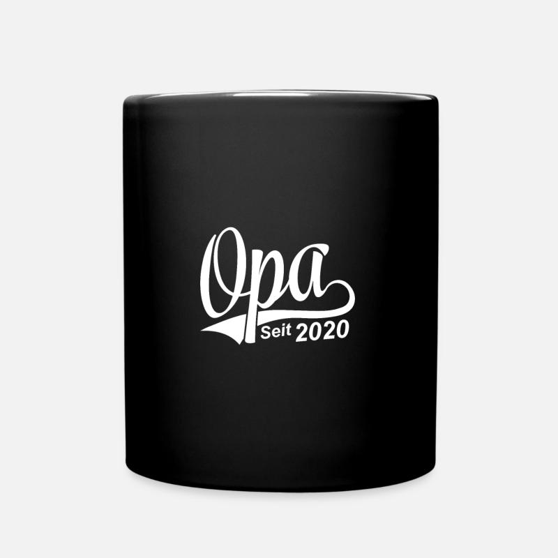 Opa seit 2020 Großvater Enkelkind Neugeborenes - Tasse einfarbig - Schwarz