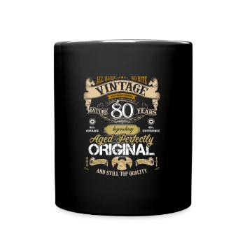 80th birthday - Full Colour Mug - black - Front