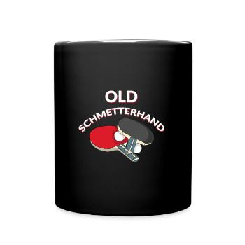 Old Schmetterhand Tischtennis - Tasse einfarbig - Schwarz - Vorne