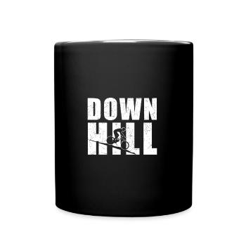 Down Hill Mountainbike Fahrrad Mountainbiker - Tasse einfarbig - Schwarz - Vorne