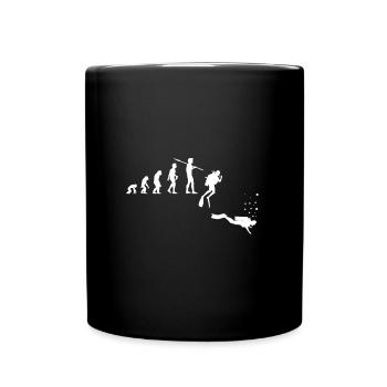 62Taucher Tauchen Evolution Unter Wasser Hobby - Tasse einfarbig - Schwarz - Vorne